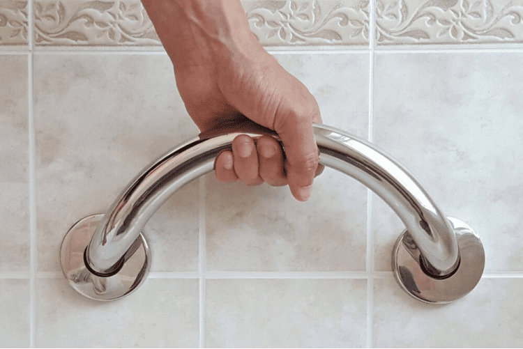 curved grab bars